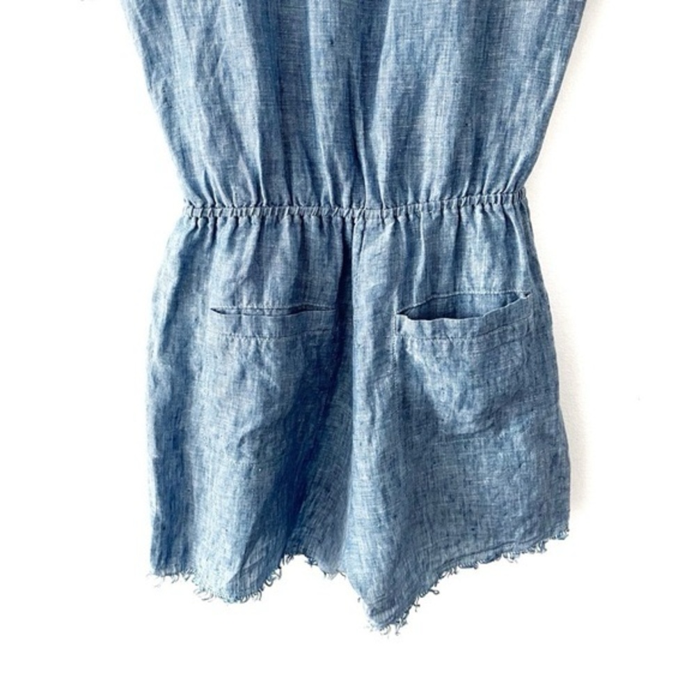 Sanctuary x Anthropologie  Montana 100% Linen Romper Size XS Blue Chambray - Picture 9 of 10